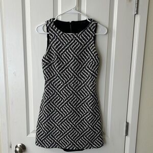 Alice + Olivia Geometric Black and White Mini Dress